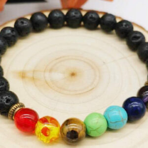 Chakra Lava Stone Aromatherapy Bracelet